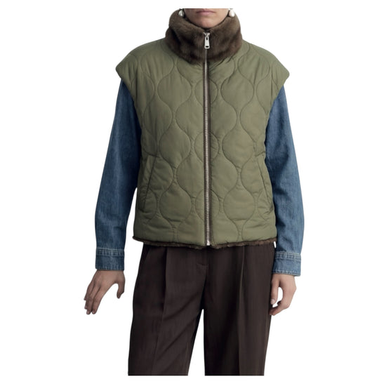 Gilet Reversibile Brown FW26 108 BROWN SINCE'RE PARIS 