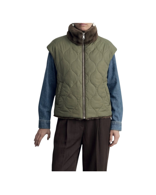 Gilet Reversibile Brown FW26 108 BROWN SINCE'RE PARIS 