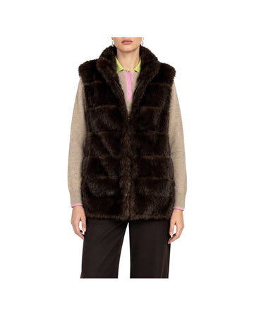 Gilet in eco pelliccia Brown FW26 111 BROWN SINCE'RE PARIS 