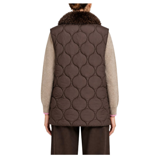 Gilet in eco pelliccia Brown FW26 111 BROWN SINCE'RE PARIS 