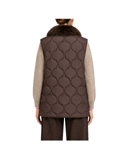 Gilet in eco pelliccia Brown FW26 111 BROWN SINCE'RE PARIS 