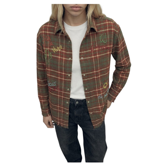 Camicia Check Green con ricami FW26 116 CHECK GREEN SINCE'RE PARIS 