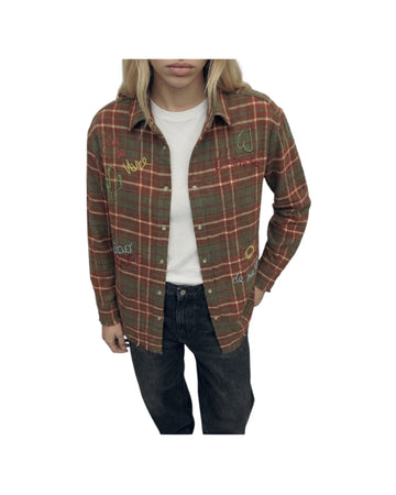 Camicia Check Green con ricami FW26 116 CHECK GREEN SINCE'RE PARIS 