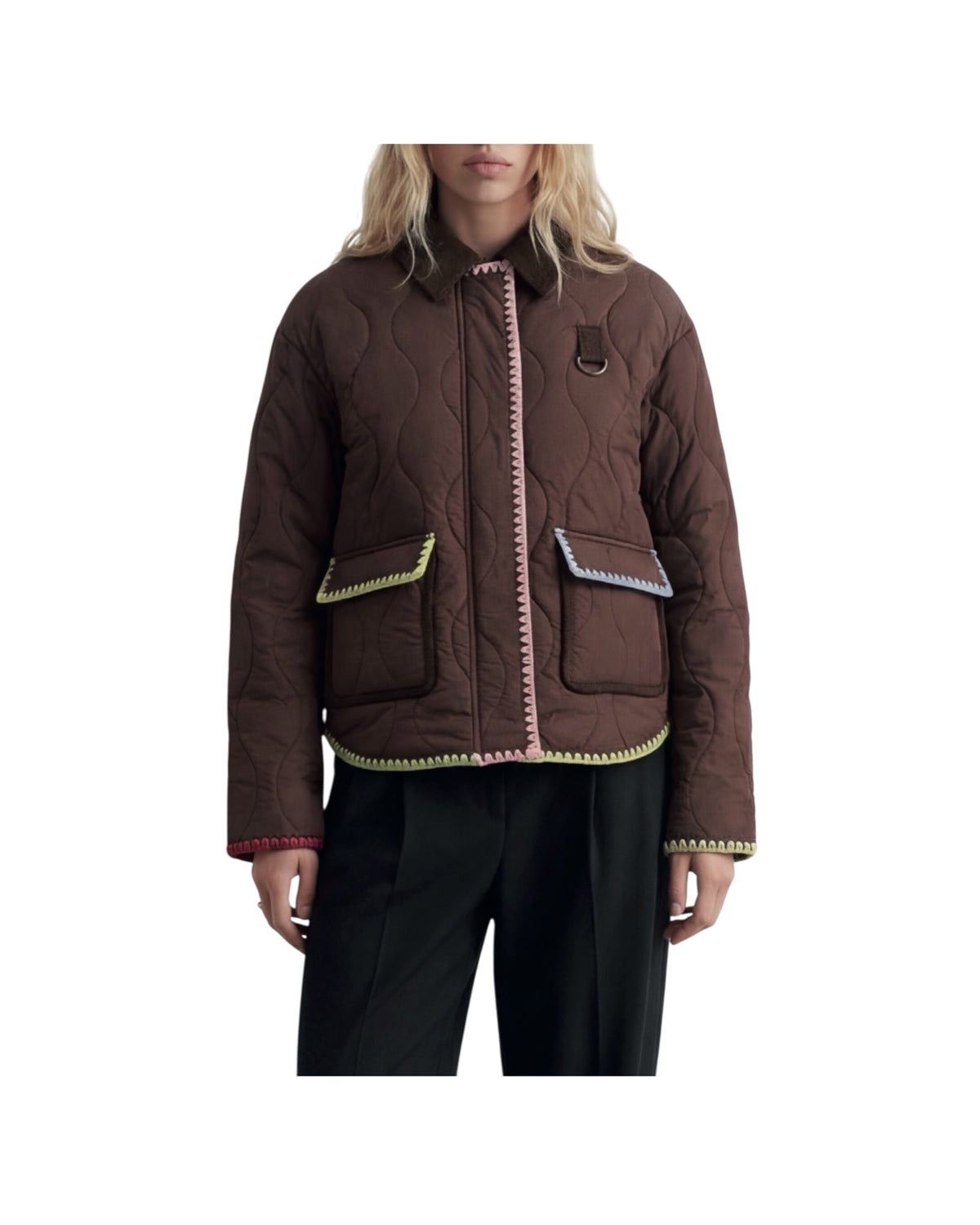 Piumino con profili a contrasto Brown FW26 130 BROWN SINCE'RE PARIS 