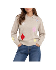 Maglia collo a polo Taupe