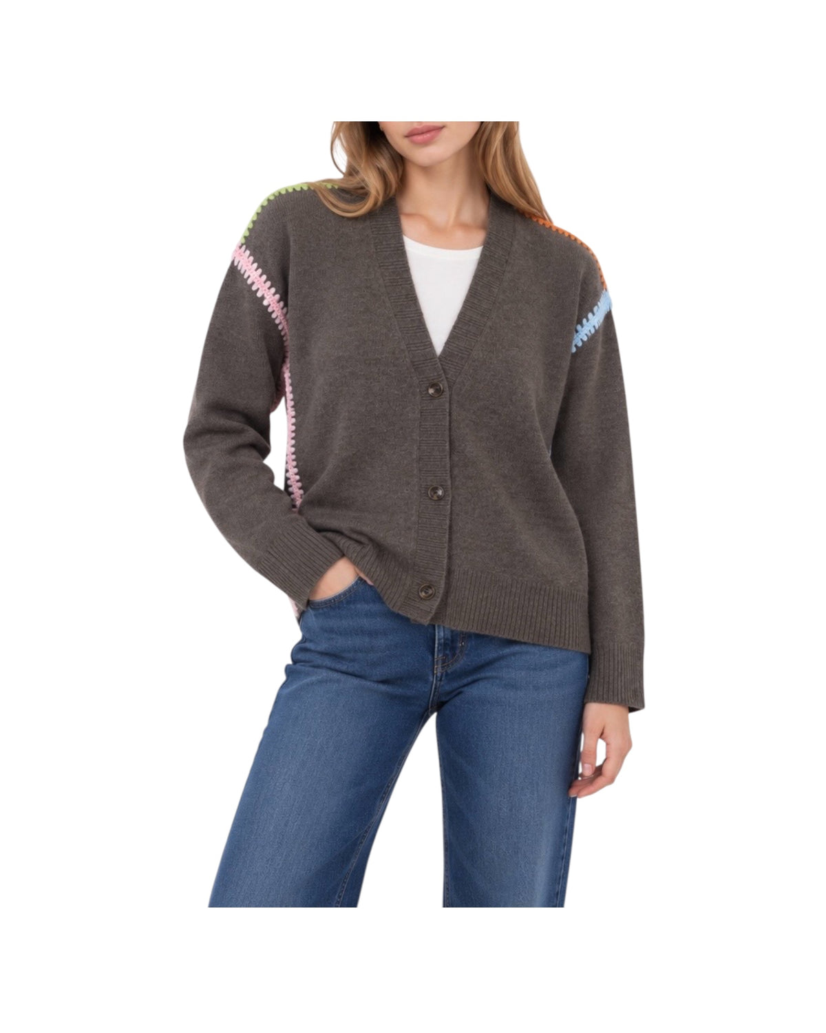 Cardigan in lana merinos Choco FW26 32 CHOCO SINCE'RE PARIS 