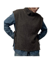 Gilet in lana merinos Choco