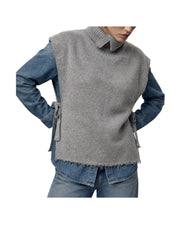 Gilet in lana merinos Melange
