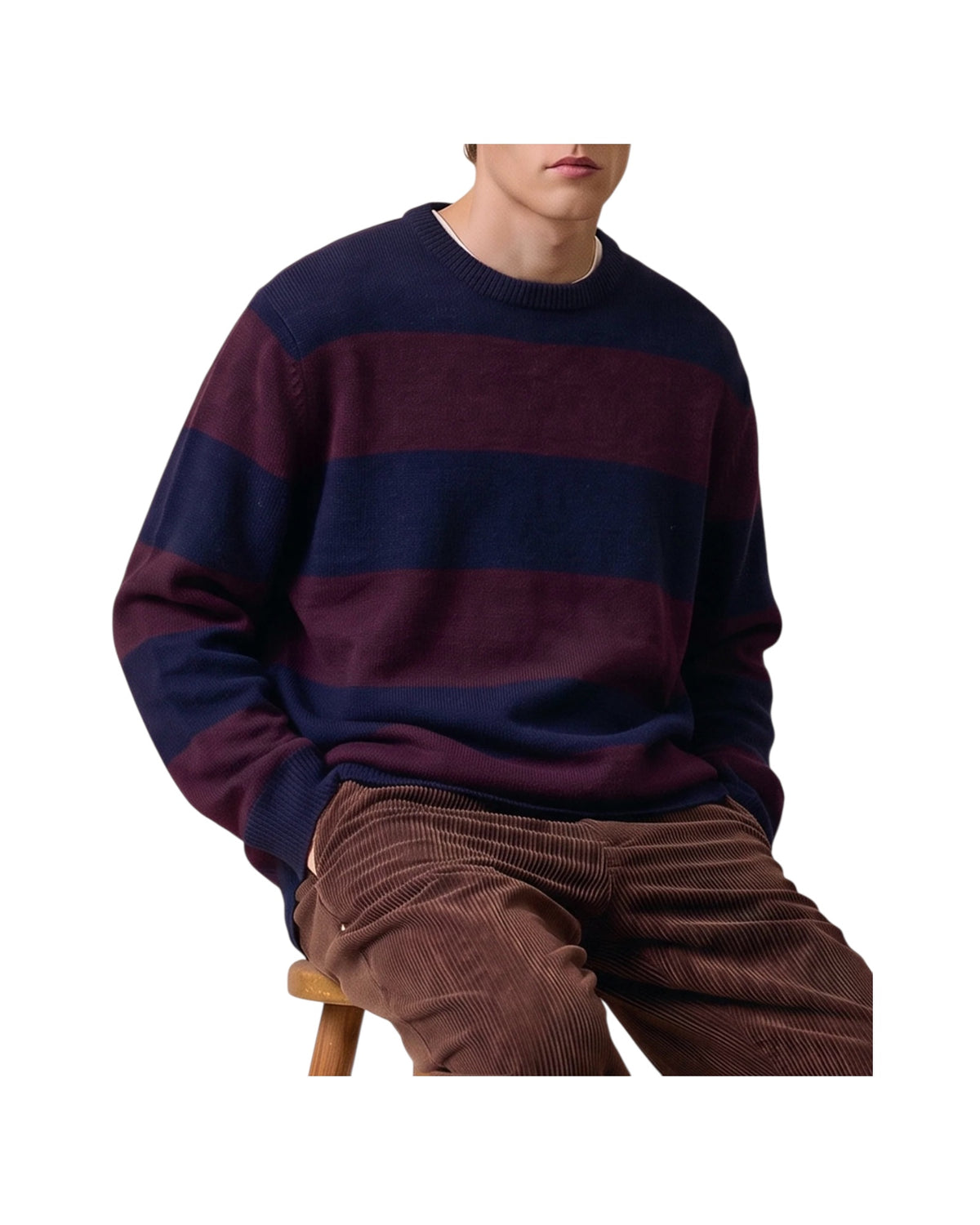 Maglione girocollo Rugby Blu/Bordeaux MAGLIA GIROCOLLO RUGBY BLU BORDEAUX SOcs in the box 