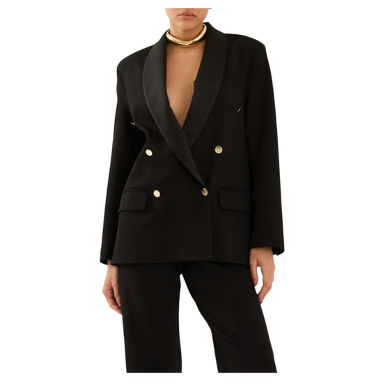 Blazer in misto viscosa Nero F40X0122 NERO SOUVENIR 