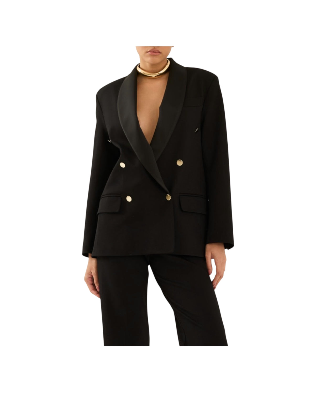 Blazer in misto viscosa Nero F40X0122 NERO SOUVENIR 