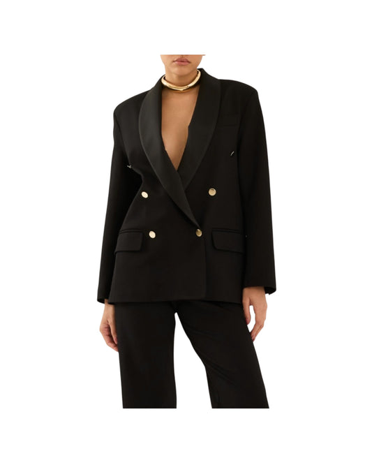 Blazer in misto viscosa Nero F40X0122 NERO SOUVENIR 