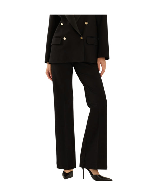 Pantalone dritto in misto viscosa Nero F40X0123 NERO SOUVENIR 