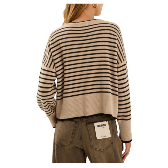 Maglia a righe Beige e cioccolato S40B0057 BEIGE E CIOCCOLATO SOUVENIR 