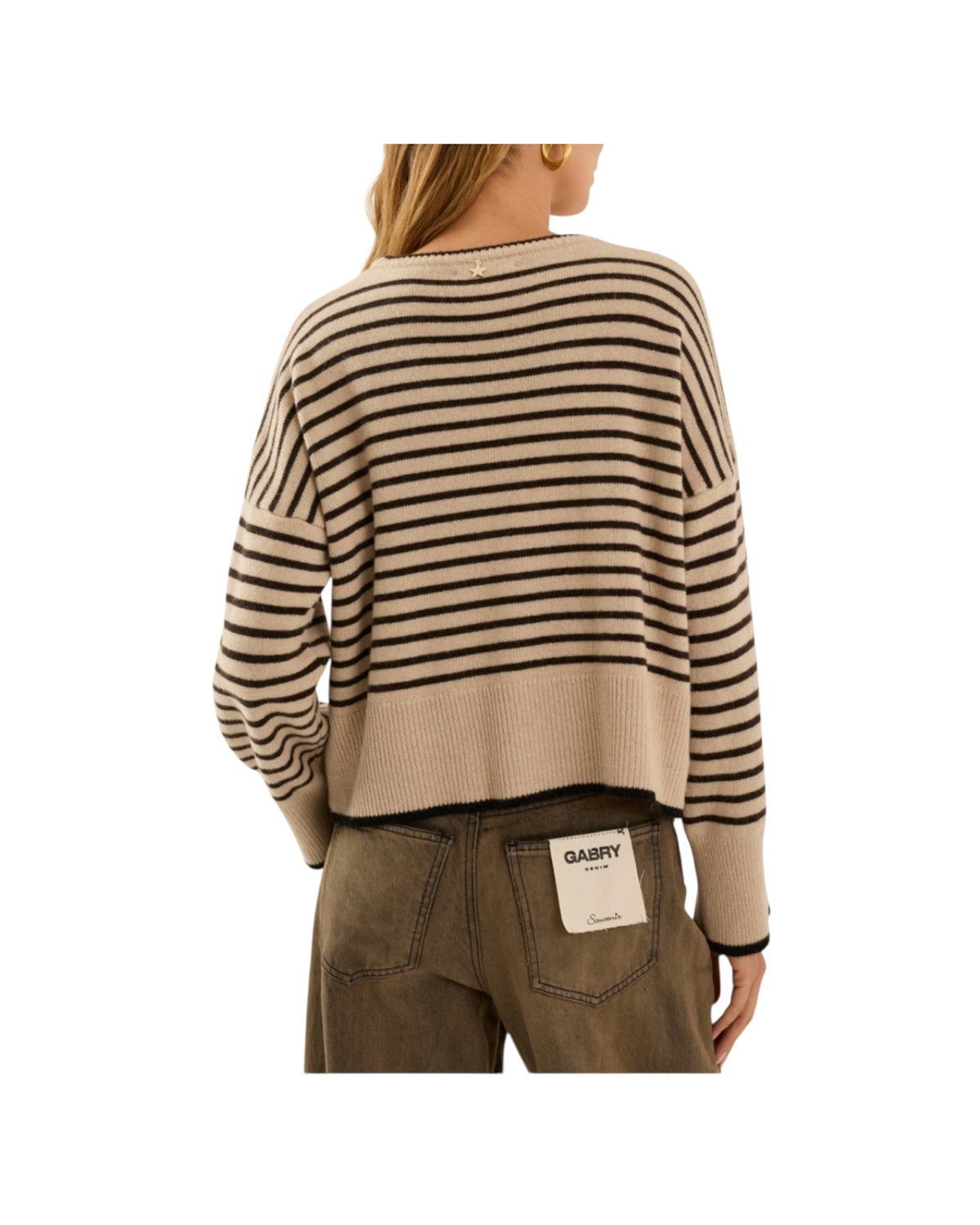 Maglia a righe Beige e cioccolato S40B0057 BEIGE E CIOCCOLATO SOUVENIR 