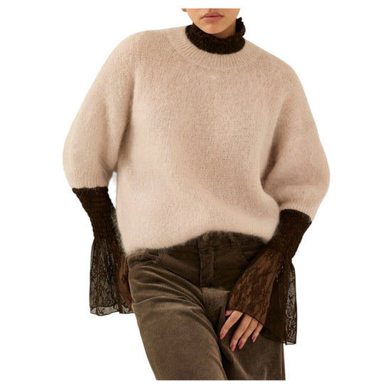 Maglione in mohair con inserti in pizzo T40R0346 CASHA SOUVENIR 