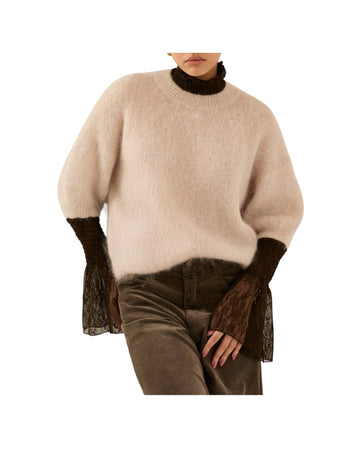 Maglione in mohair con inserti in pizzo T40R0346 CASHA SOUVENIR 