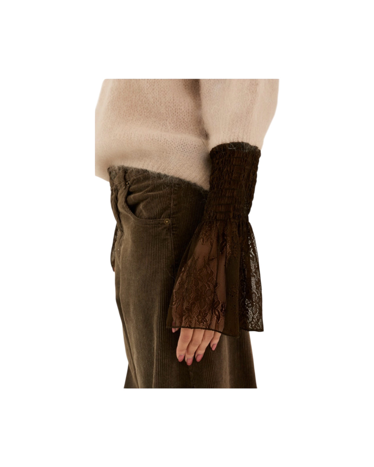 Maglione in mohair con inserti in pizzo T40R0346 CASHA SOUVENIR 