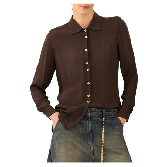 Camicia in viscosa Fondente W40F0026 FONDENTE SOUVENIR 