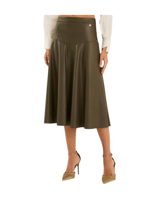 Gonna in ecopelle Militare W40S0318 MILITARE SOUVENIR 