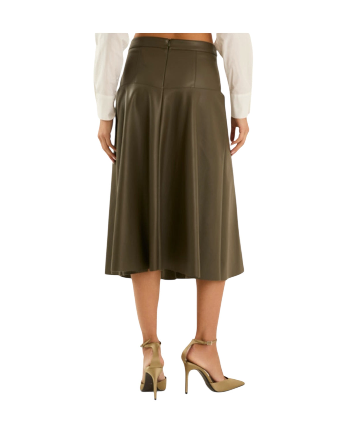 Gonna in ecopelle Militare W40S0318 MILITARE SOUVENIR 