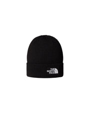 Cappello a coste con risvolto e logo Black