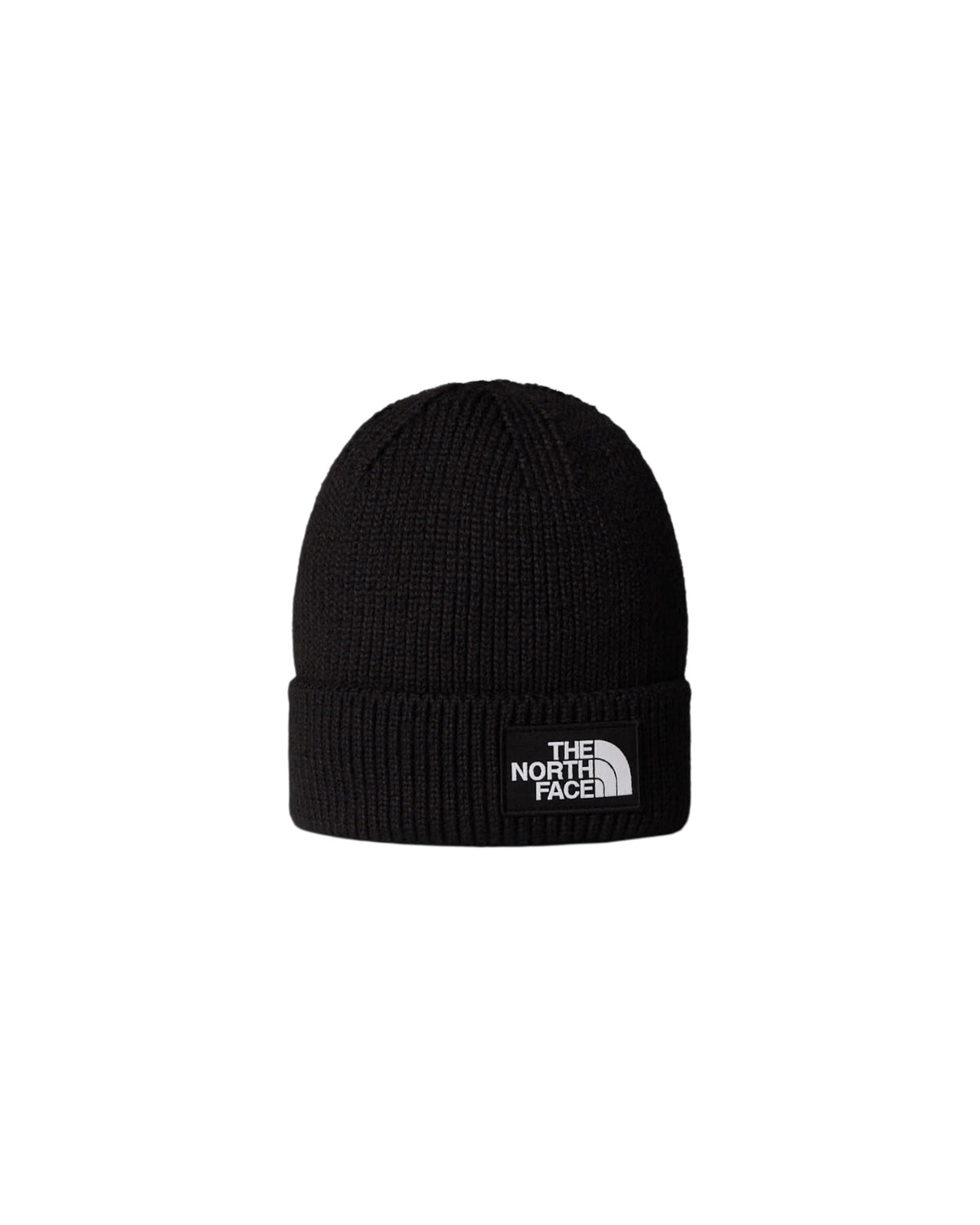 Cappello a coste con risvolto e logo Black TNF LOGO BOX CUFFED BLACK THE NORTH FACE 