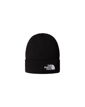 Cappello a coste con risvolto e logo Black TNF LOGO BOX CUFFED BLACK THE NORTH FACE 