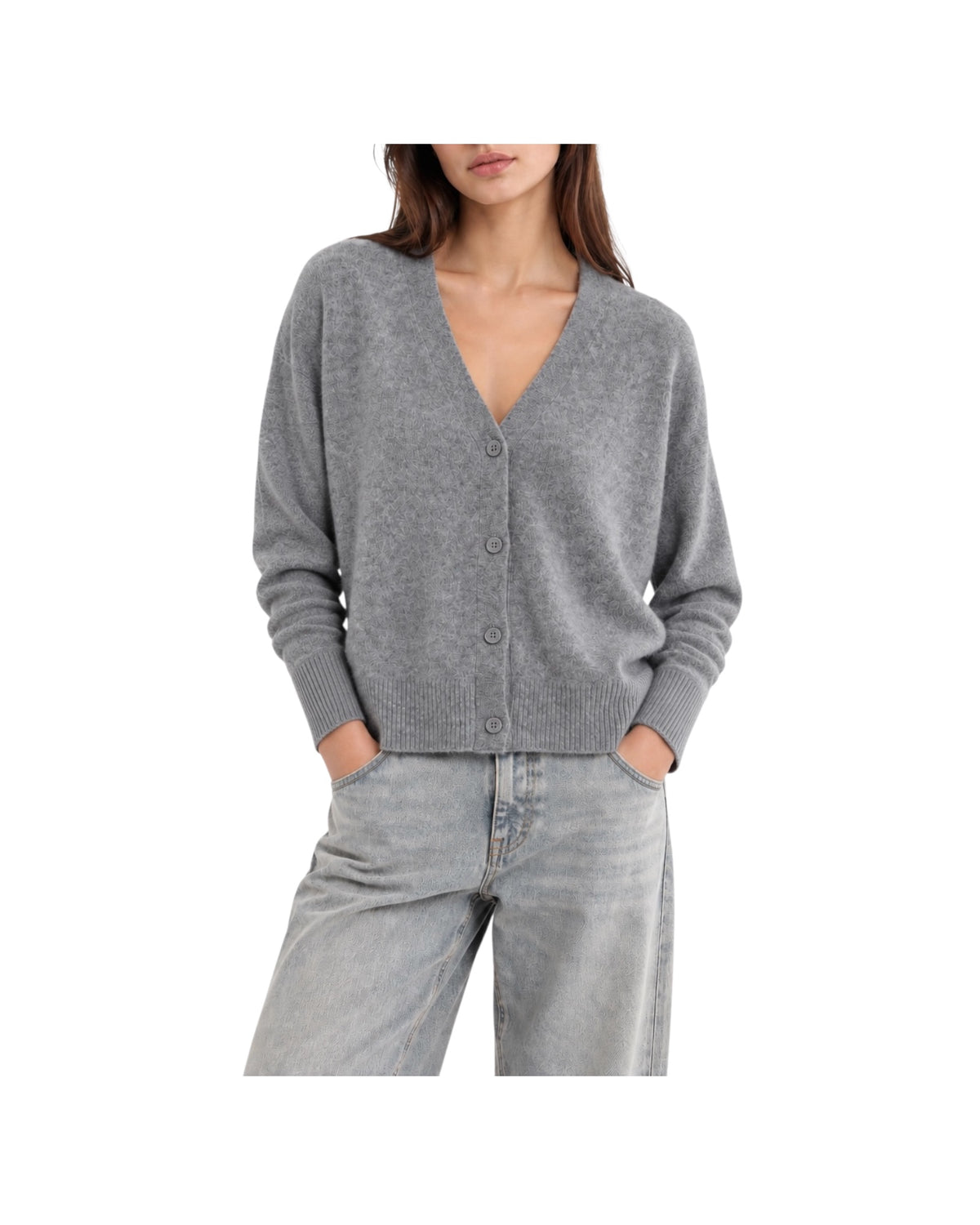 Cardigan in lana e cashmere Grigio medio melange 2AC2080 GRIGIO MEDIO MELANGE VICOLO 