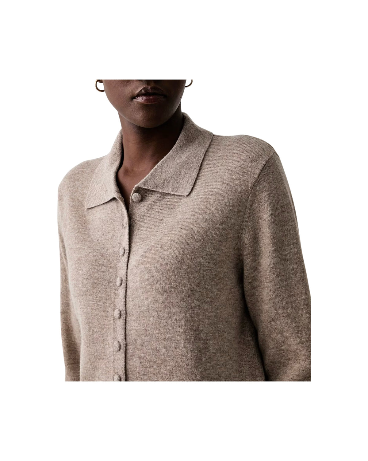 Cardigan in lana Beige Melange 7AC7074 BEIGE MELANGE VICOLO 