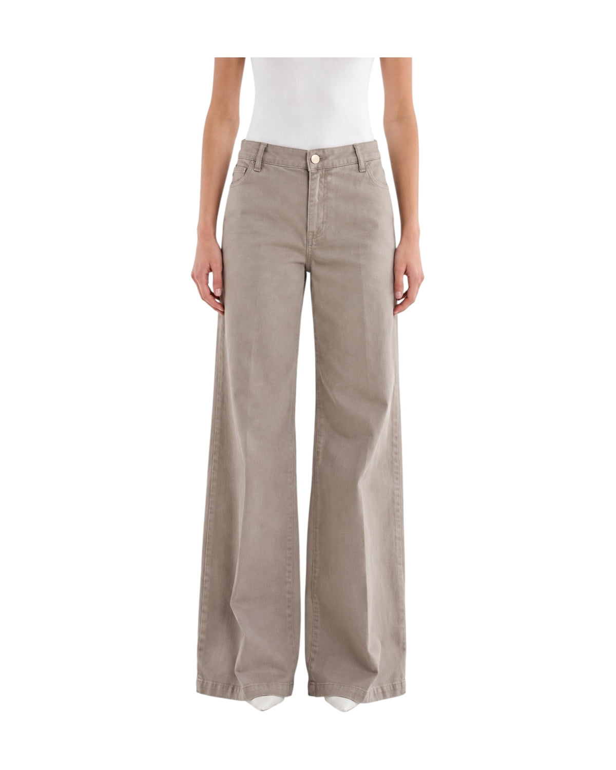 Jeasn Elena Wide leg Taupe DAC5121 TAUPE VICOLO 