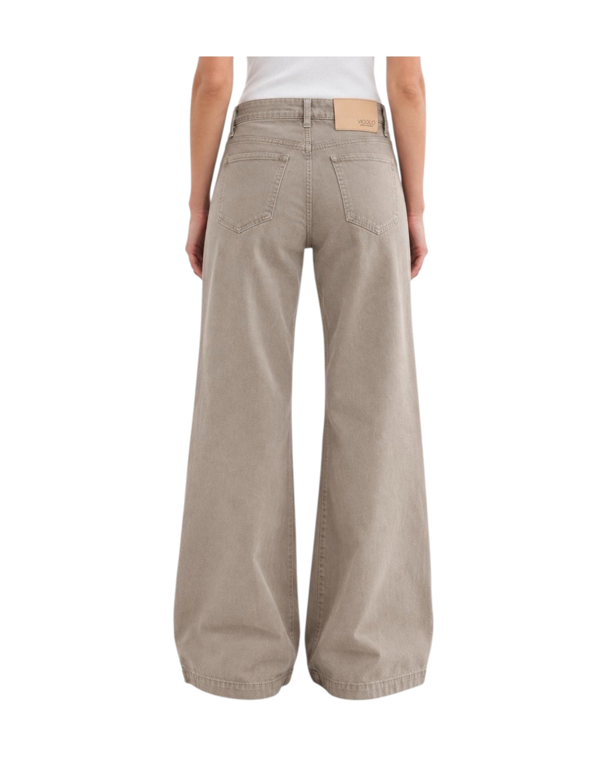Jeasn Elena Wide leg Taupe DAC5121 TAUPE VICOLO 