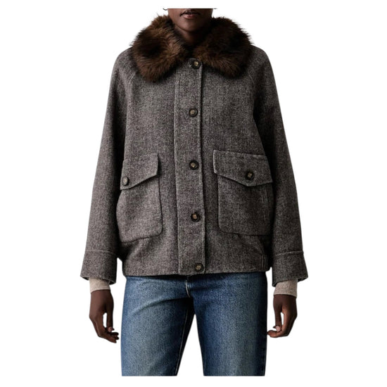 Giacca con pelliccia Marrone Burro TAC0059 MARRONE BURRO VICOLO 