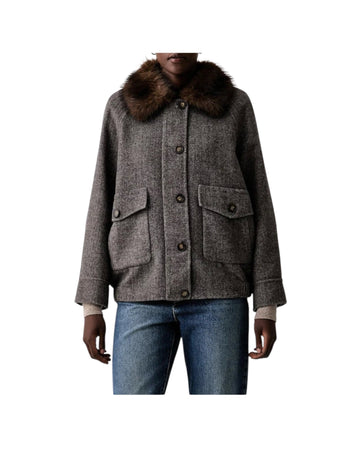 Giacca con pelliccia Marrone Burro TAC0059 MARRONE BURRO VICOLO 