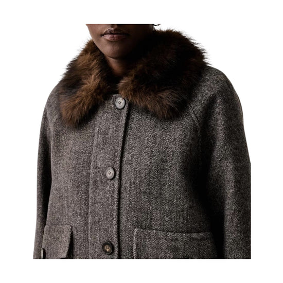 Giacca con pelliccia Marrone Burro TAC0059 MARRONE BURRO VICOLO 