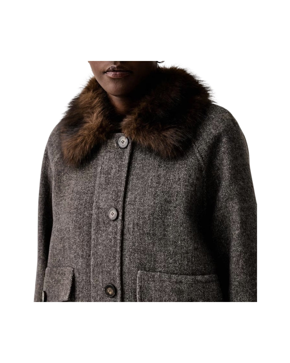 Giacca con pelliccia Marrone Burro TAC0059 MARRONE BURRO VICOLO 