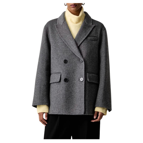 Cappotto corto misto lana Grigio Melange TAC0083 GRIGIO MEDIO MELANGE VICOLO 