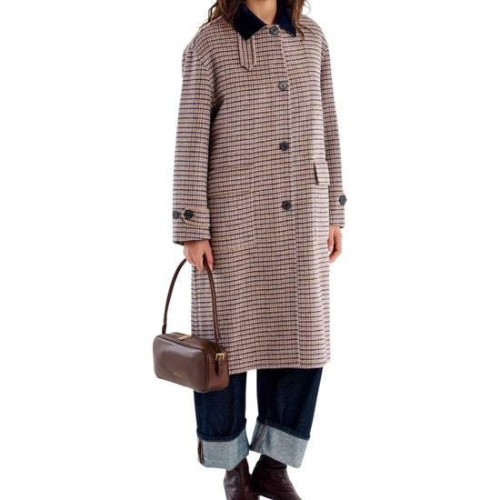 Cappotto lungo a quadri Fondente TAC0173 FONDENTE VICOLO 