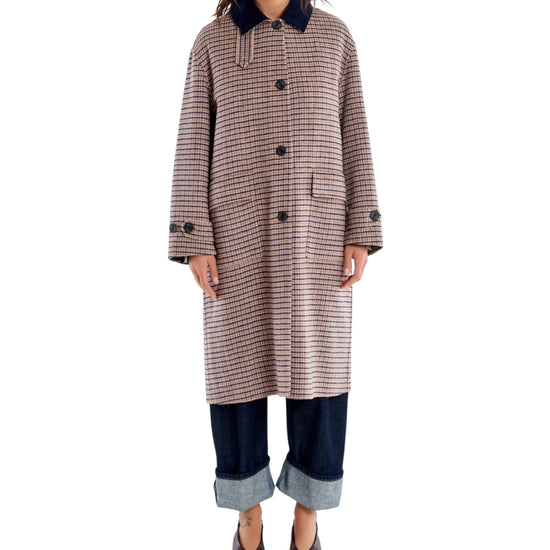 Cappotto lungo a quadri Fondente TAC0173 FONDENTE VICOLO 