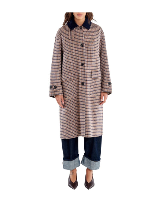 Cappotto lungo a quadri Fondente TAC0173 FONDENTE VICOLO 