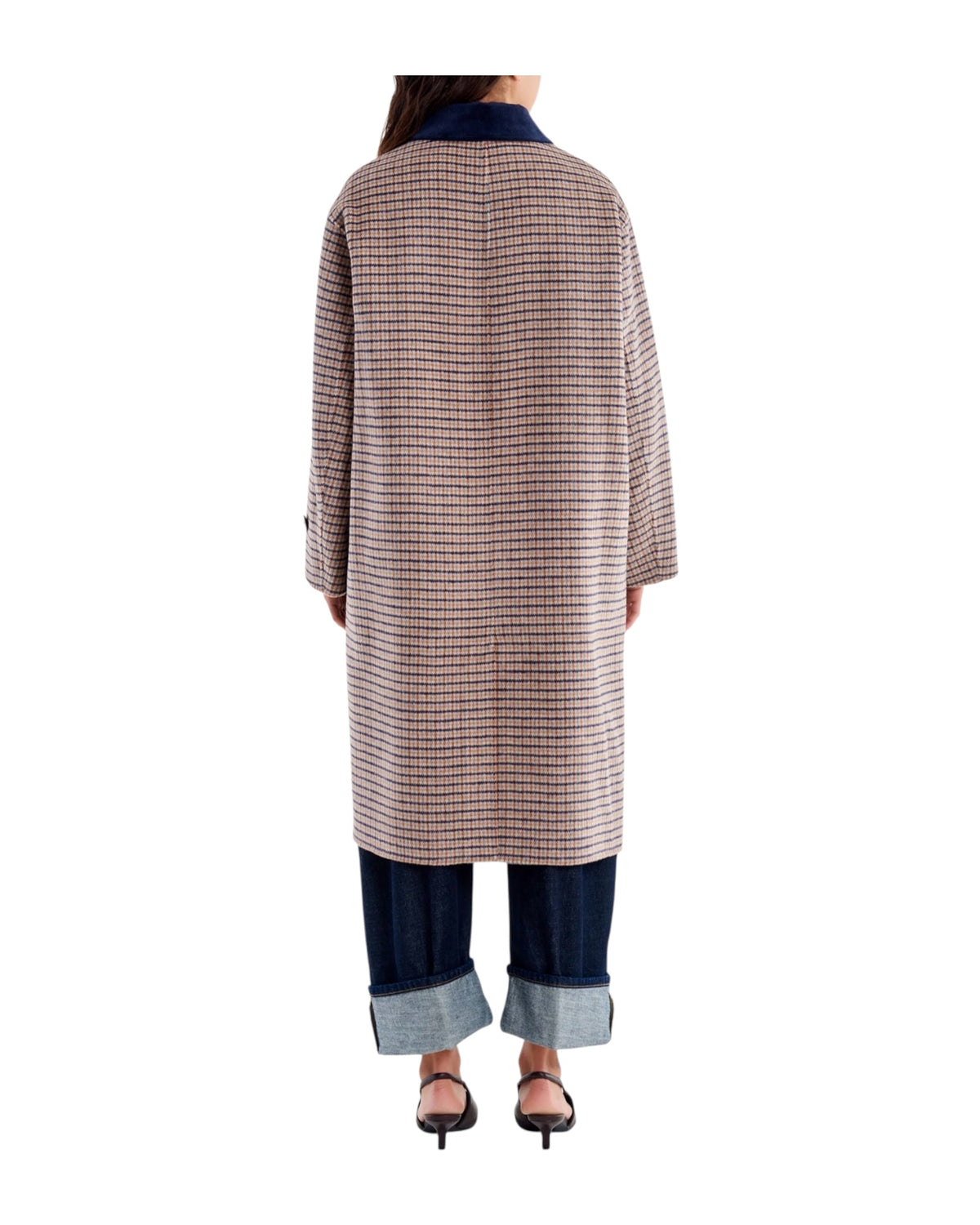 Cappotto lungo a quadri Fondente TAC0173 FONDENTE VICOLO 