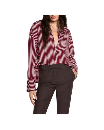 Camicia misto viscosa a righe Bordeaux 26WSD55 501 19 WHITESAND 