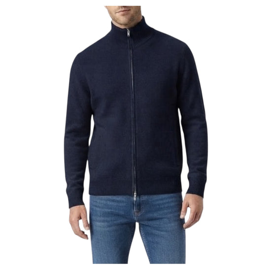 Maglione full zip in lana Blu 0126 23 WOOL&CO 