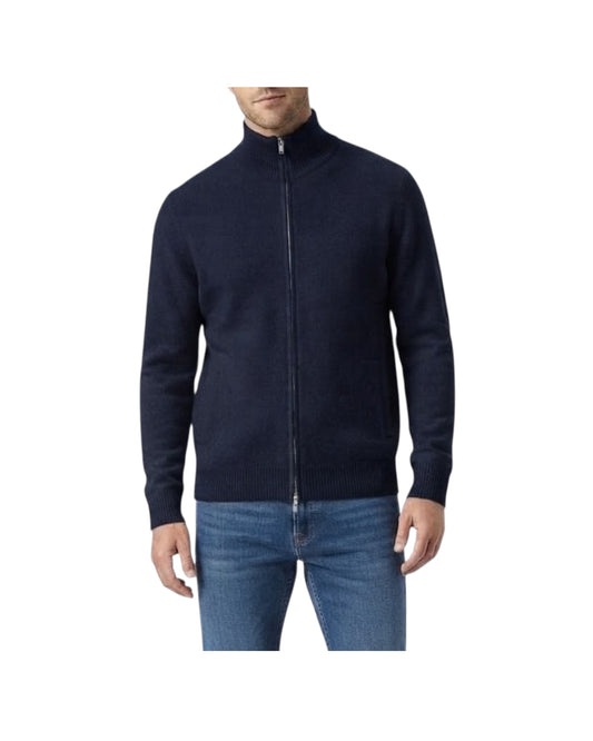 Maglione full zip in lana Blu 0126 23 WOOL&CO 