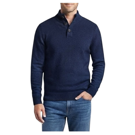 Maglione collo alto con bottoni Blu 0140 23 WOOL&CO 