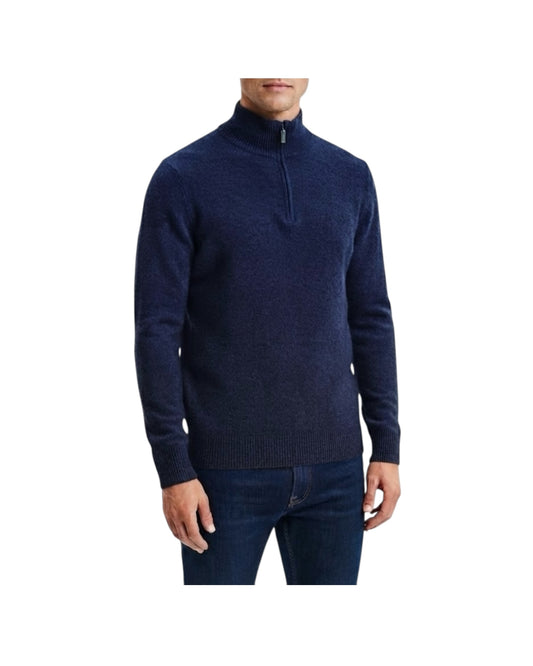 Lupetto in lana con zip Blu 0141 23 WOOL&CO 