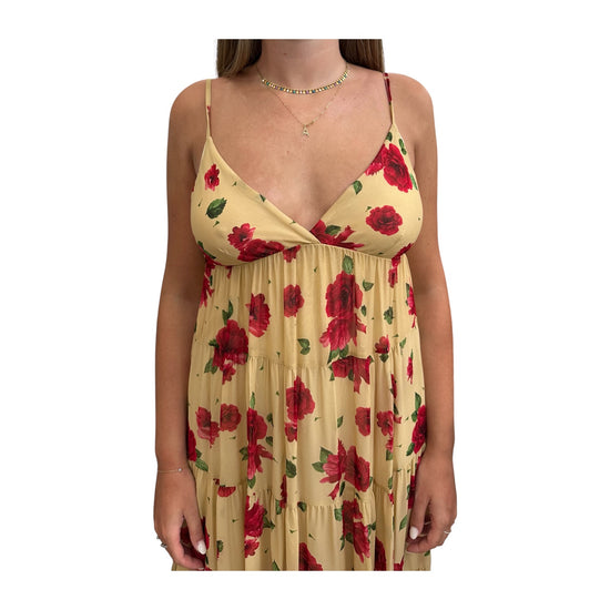 Abito lungo a balze Beige floreale 185209 02092 Aniye by 