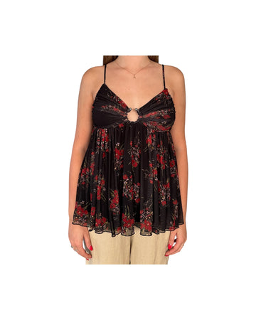 Top con fantasia floreale Nero 185319 02086 Aniye by 