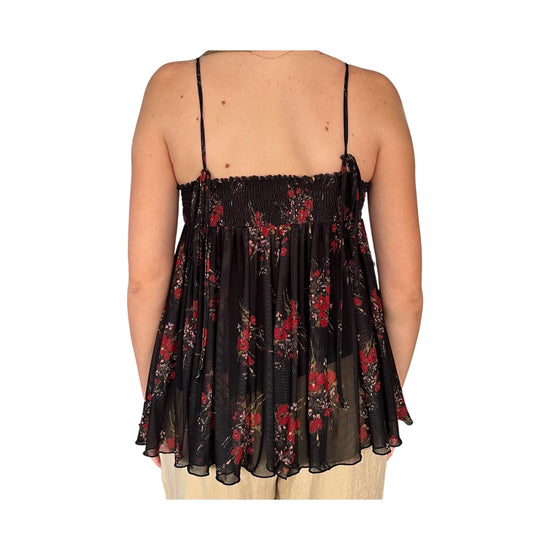 Top con fantasia floreale Nero 185319 02086 Aniye by 