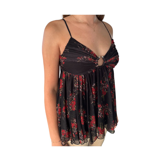 Top con fantasia floreale Nero 185319 02086 Aniye by 